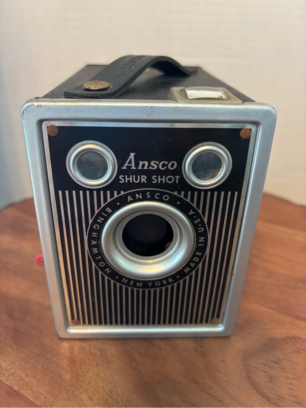 Vintage Ansco Shur Shot Box Camera - Black & Silver (untested as is)